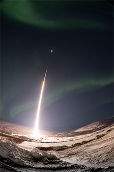 ISINGLASS mission launches from Poker Flat, Alaska.